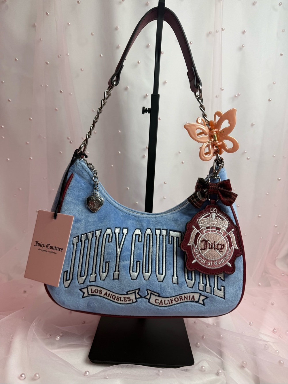 Juicy Couture Bel Air Blue Couture University Shoulder Bag